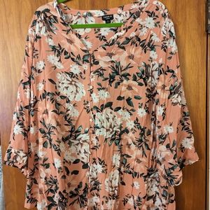Torrid pink floral Harper tunic